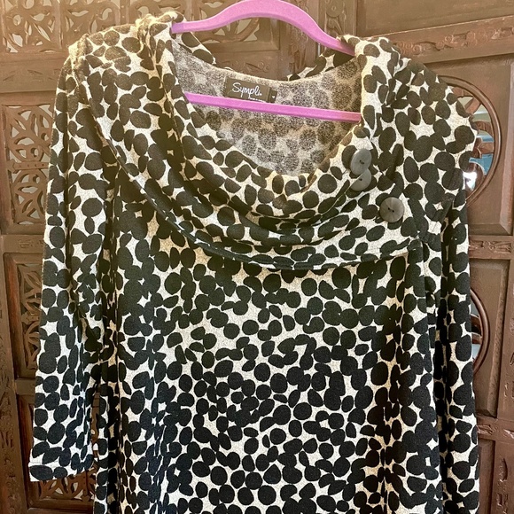 Sympli On the Dot Scoop Neck with Cowl BNWT - Picture 2 of 9